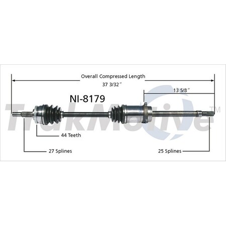 Surtrack Axle Cv Axle Shaft, Ni-8179 NI-8179